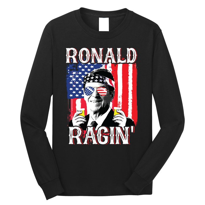 Ronald Ragin 4th Of July Merica Women American Flag Long Sleeve Shirt