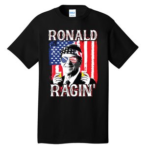 Ronald Ragin 4th Of July Merica Women American Flag Tall T-Shirt