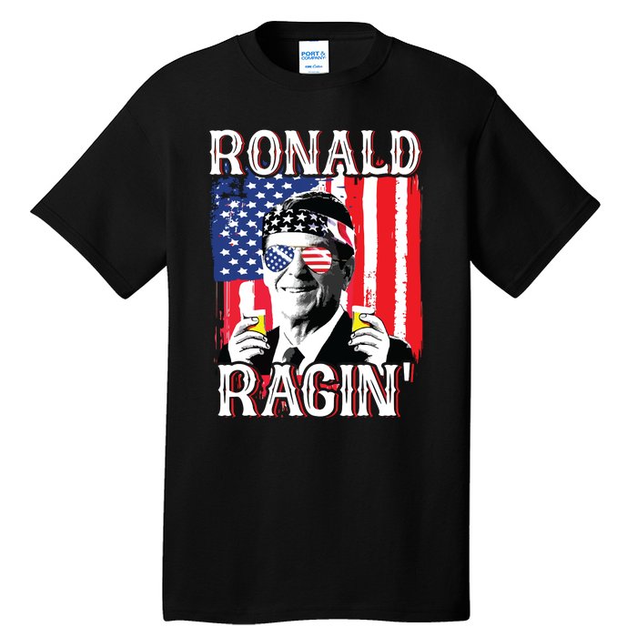 Ronald Ragin 4th Of July Merica Women American Flag Tall T-Shirt