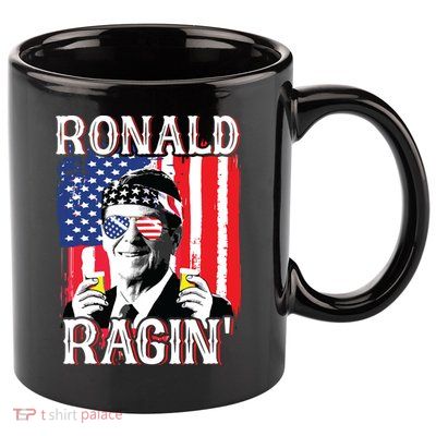 Ronald Ragin 4th Of July Merica Women American Flag 11oz C Handle Ceramic Mug