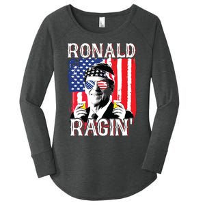 Ronald Ragin 4th Of July Merica Women American Flag Women's Perfect Tri Tunic Long Sleeve Shirt