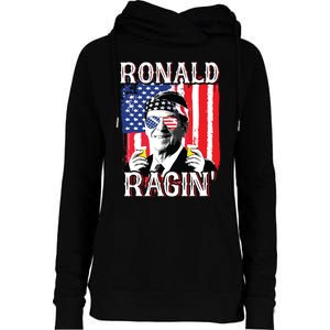 Ronald Ragin 4th Of July Merica Women American Flag Womens Funnel Neck Pullover Hood