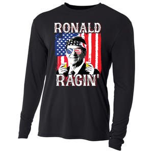 Ronald Ragin 4th Of July Merica Women American Flag Cooling Performance Long Sleeve Crew