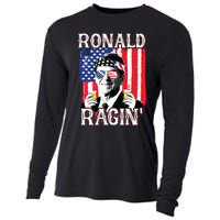 Ronald Ragin 4th Of July Merica Women American Flag Cooling Performance Long Sleeve Crew