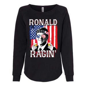 Ronald Ragin 4th Of July Merica Women American Flag Womens California Wash Sweatshirt