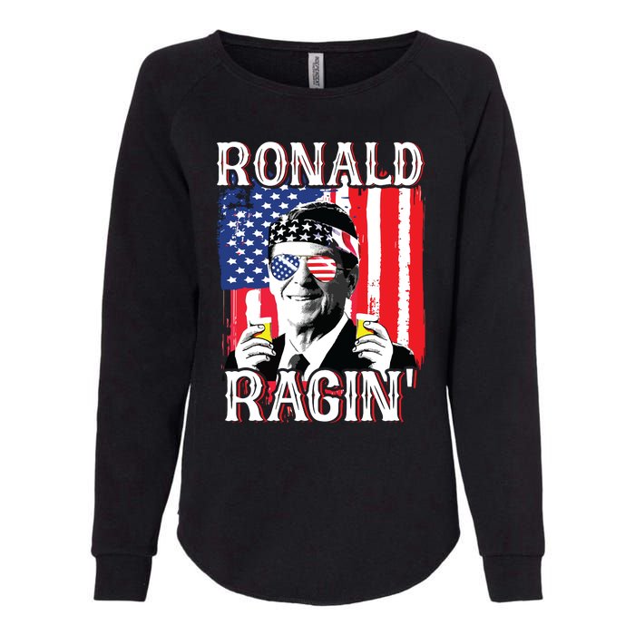 Ronald Ragin 4th Of July Merica Women American Flag Womens California Wash Sweatshirt