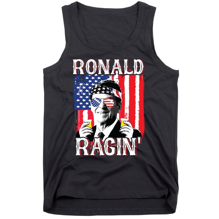 Ronald Ragin 4th Of July Merica Women American Flag Tank Top