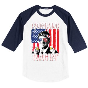 Ronald Ragin 4th Of July Merica Women American Flag Baseball Sleeve Shirt