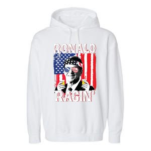 Ronald Ragin 4th Of July Merica Women American Flag Garment-Dyed Fleece Hoodie