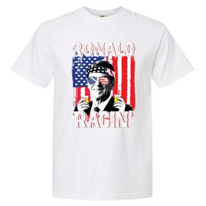 Ronald Ragin 4th Of July Merica Women American Flag Garment-Dyed Heavyweight T-Shirt