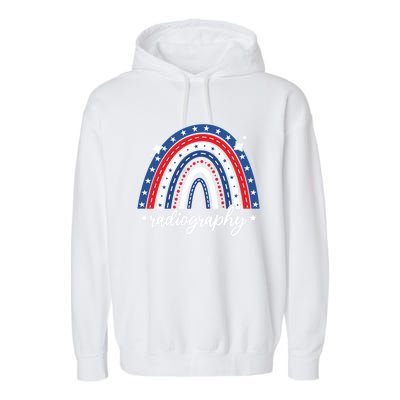 Rainbow Radiography 4th Of July Usa Flag America Patriotic Gift Garment-Dyed Fleece Hoodie