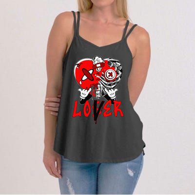 Racer Red 5s Tee To Match Loser Lover Heart 5 Racer Blue Women's Strappy Tank