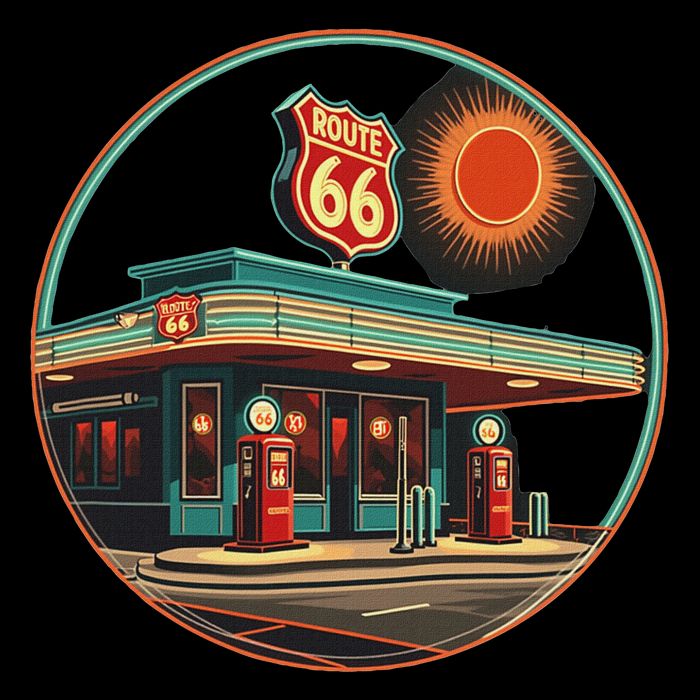 Retro Route 66 Road Trip Vintage Adventure Cooling Performance Crew T-Shirt