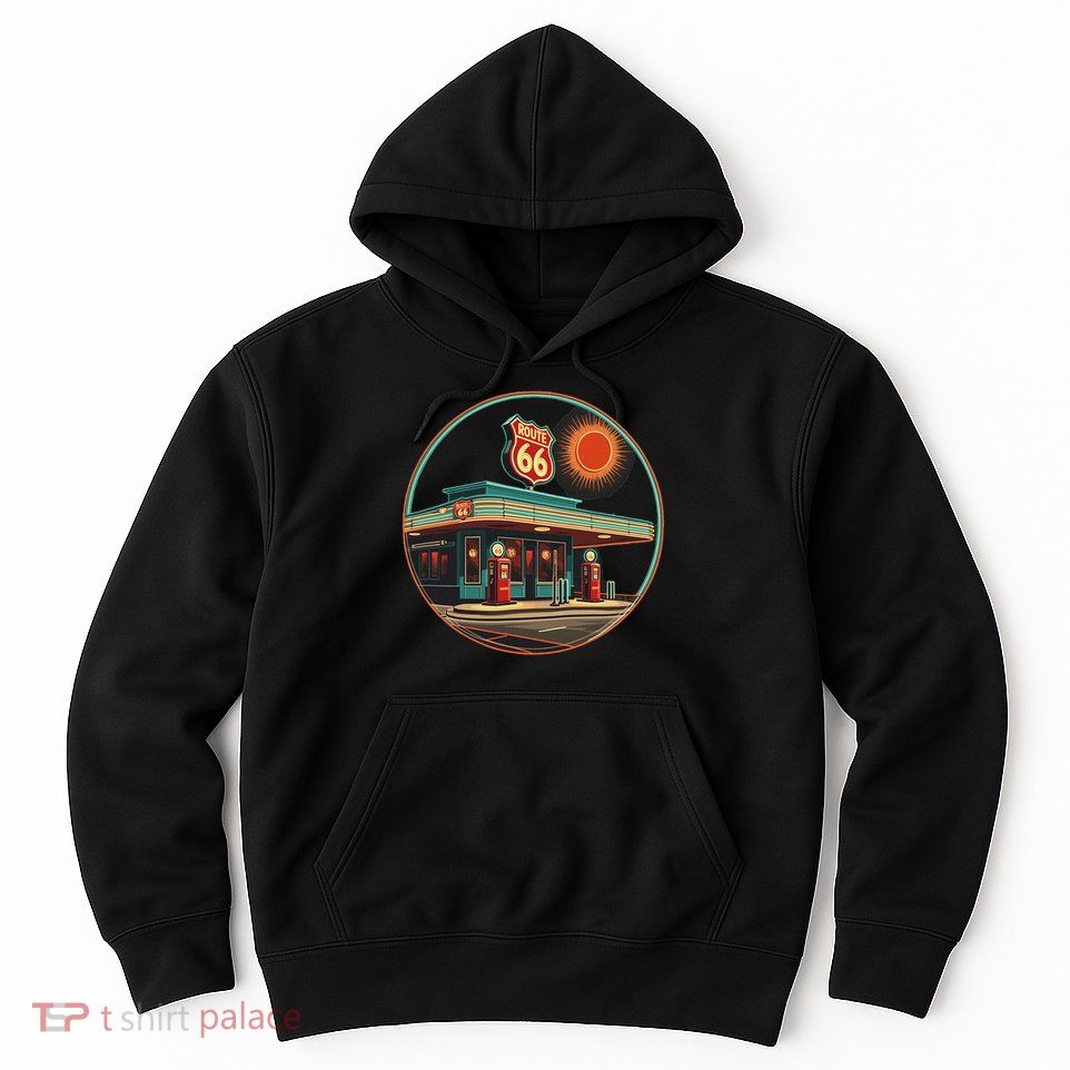 Retro Route 66 Road Trip Vintage Adventure Hoodie