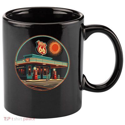 Retro Route 66 Road Trip Vintage Adventure 11oz C Handle Ceramic Mug