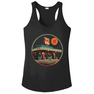 Retro Route 66 Road Trip Vintage Adventure Ladies PosiCharge Competitor Racerback Tank