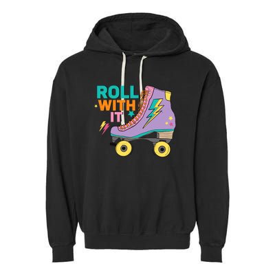 Retro Rollerskates 80S Derby Roller Skating For Teen Girl Garment-Dyed Fleece Hoodie