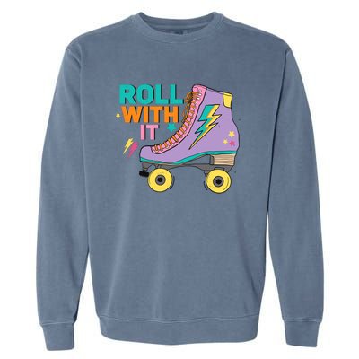 Retro Rollerskates 80S Derby Roller Skating For Teen Girl Garment-Dyed Sweatshirt