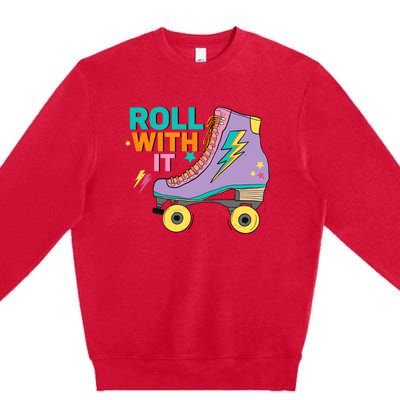 Retro Rollerskates 80S Derby Roller Skating For Teen Girl Premium Crewneck Sweatshirt