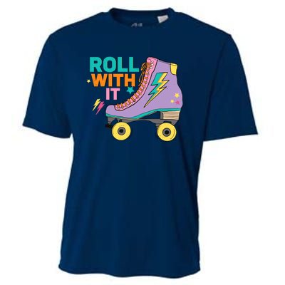 Retro Rollerskates 80S Derby Roller Skating For Teen Girl Cooling Performance Crew T-Shirt