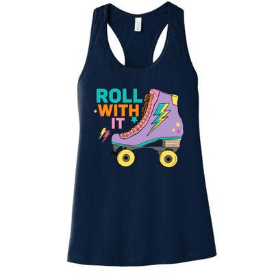 Retro Rollerskates 80S Derby Roller Skating For Teen Girl Women's Racerback Tank