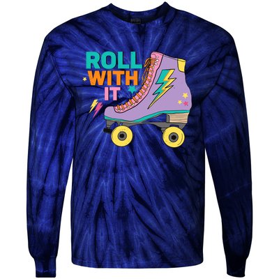 Retro Rollerskates 80S Derby Roller Skating For Teen Girl Tie-Dye Long Sleeve Shirt