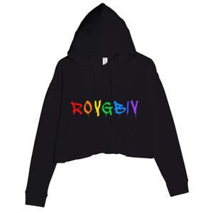 Roygbiv Rainbow Artist Art Student Teacher Crop Fleece Hoodie