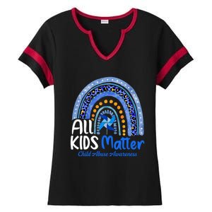 Retro Rainbow All Matter Pinwheel Abuse Awareness Cool Gift Ladies Halftime Notch Neck Tee