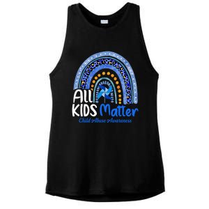 Retro Rainbow All Matter Pinwheel Abuse Awareness Cool Gift Ladies PosiCharge Tri-Blend Wicking Tank