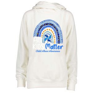 Retro Rainbow All Matter Pinwheel Abuse Awareness Cool Gift Womens Funnel Neck Pullover Hood