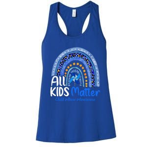 Retro Rainbow All Matter Pinwheel Abuse Awareness Cool Gift Women's Racerback Tank