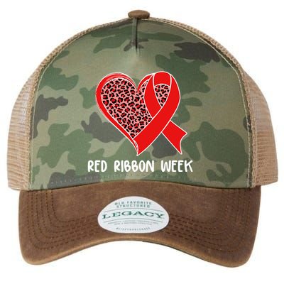 Red Ribbon Awareness Week Leopard Print Heart Legacy Tie Dye Trucker Hat