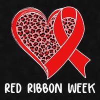 Red Ribbon Awareness Week Leopard Print Heart Ladies PosiCharge Tri-Blend Wicking Tank
