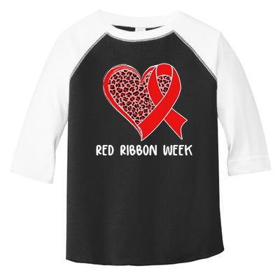 Red Ribbon Awareness Week Leopard Print Heart Toddler Fine Jersey T-Shirt