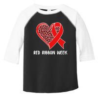 Red Ribbon Awareness Week Leopard Print Heart Toddler Fine Jersey T-Shirt