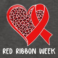 Red Ribbon Awareness Week Leopard Print Heart Vector Backpack