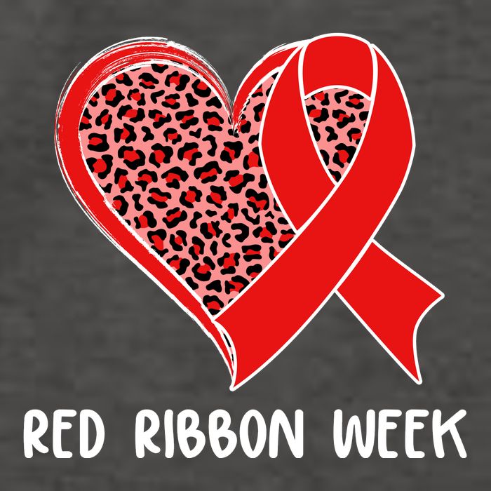 Red Ribbon Awareness Week Leopard Print Heart Vector Backpack