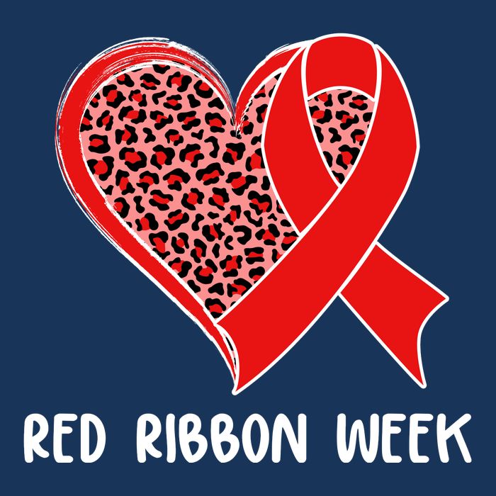 Red Ribbon Awareness Week Leopard Print Heart Infant Baby Jersey Bodysuit