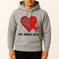 Red Ribbon Awareness Week Leopard Print Heart Hoodie