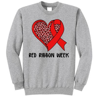 Red Ribbon Awareness Week Leopard Print Heart Sweatshirt