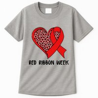 Red Ribbon Awareness Week Leopard Print Heart Tall T-Shirt