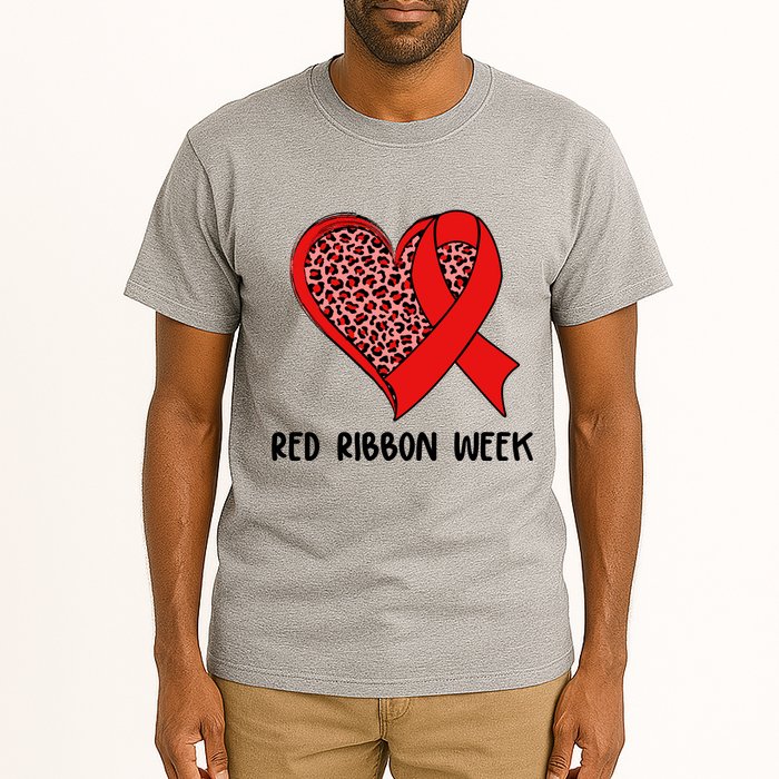 Red Ribbon Awareness Week Leopard Print Heart Tall T-Shirt