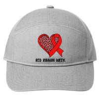 Red Ribbon Awareness Week Leopard Print Heart 7-Panel Snapback Hat