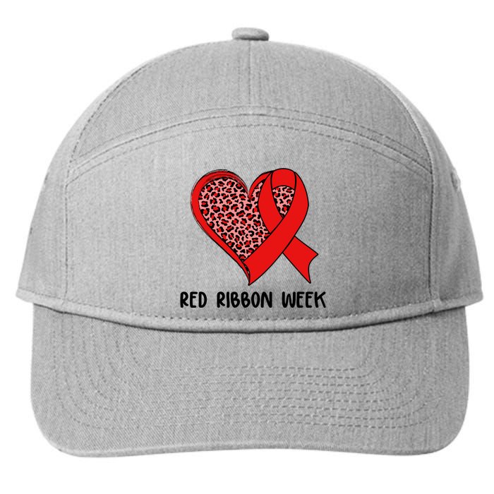 Red Ribbon Awareness Week Leopard Print Heart 7-Panel Snapback Hat