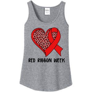 Red Ribbon Awareness Week Leopard Print Heart Ladies Essential Tank