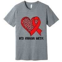 Red Ribbon Awareness Week Leopard Print Heart Premium T-Shirt