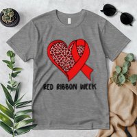 Red Ribbon Awareness Week Leopard Print Heart Premium T-Shirt