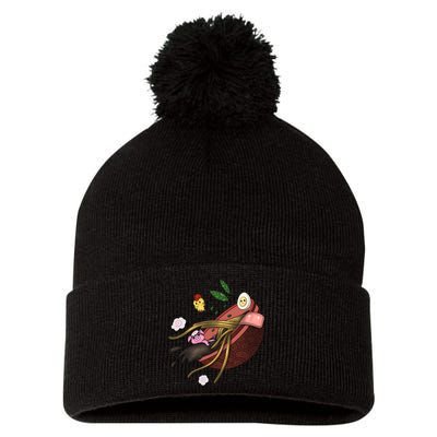 Ramen Pom Pom 12in Knit Beanie