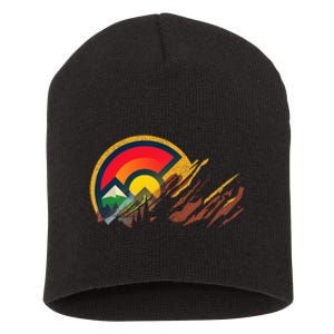 Red Rocks Amphitheater Colorado State Flag Short Acrylic Beanie