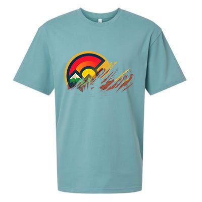 Red Rocks Amphitheater Colorado State Flag Sueded Cloud Jersey T-Shirt